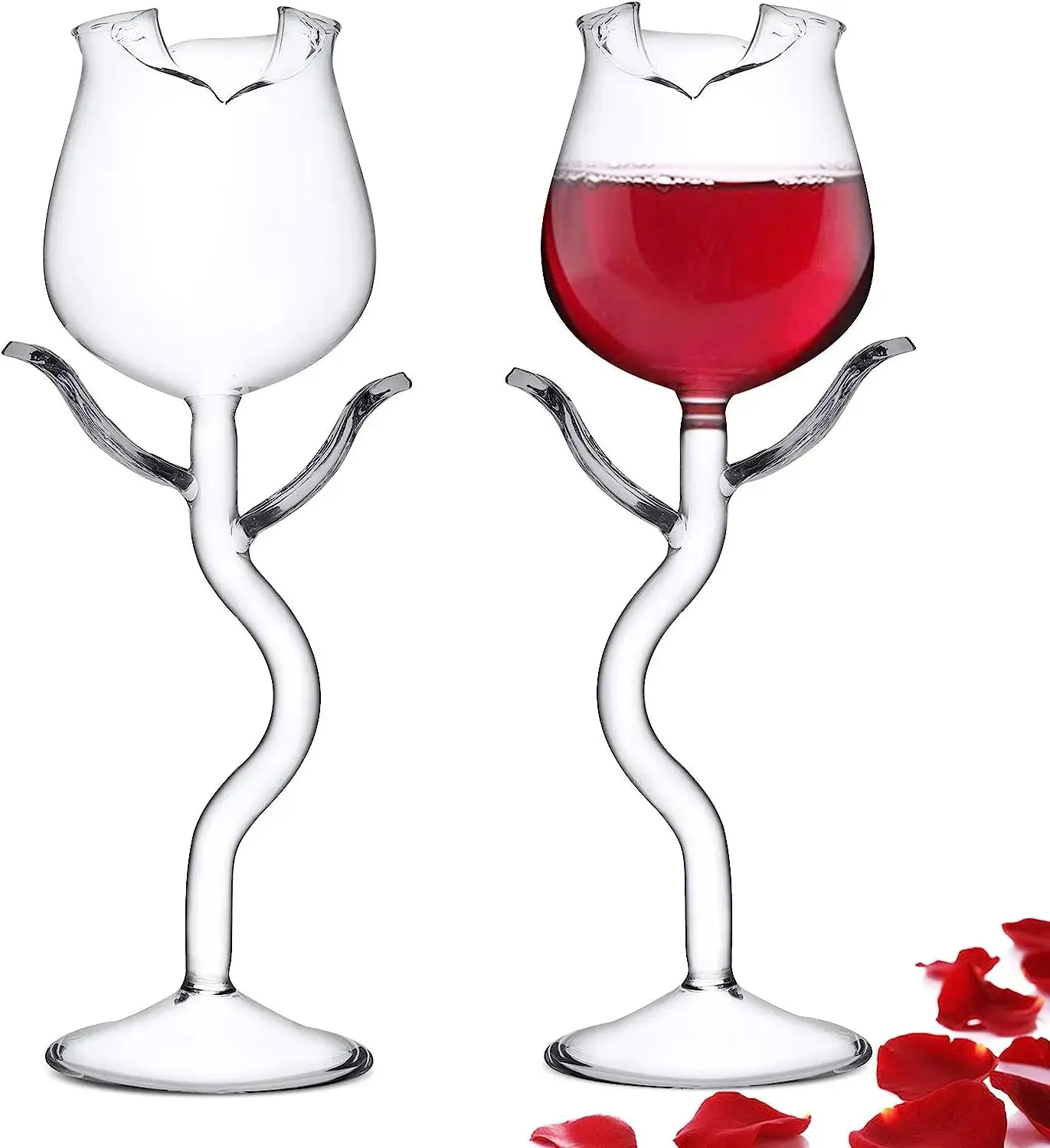 Rose Wine Goblets – Perfect for Mother’s Day, Parties, Weddings, and Festive Cocktails