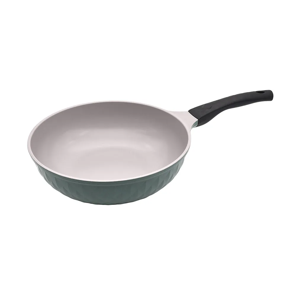 Sagebrush Green Healthy Nonstick Ceramic 2 Pcs Frying Pan & Wok Set