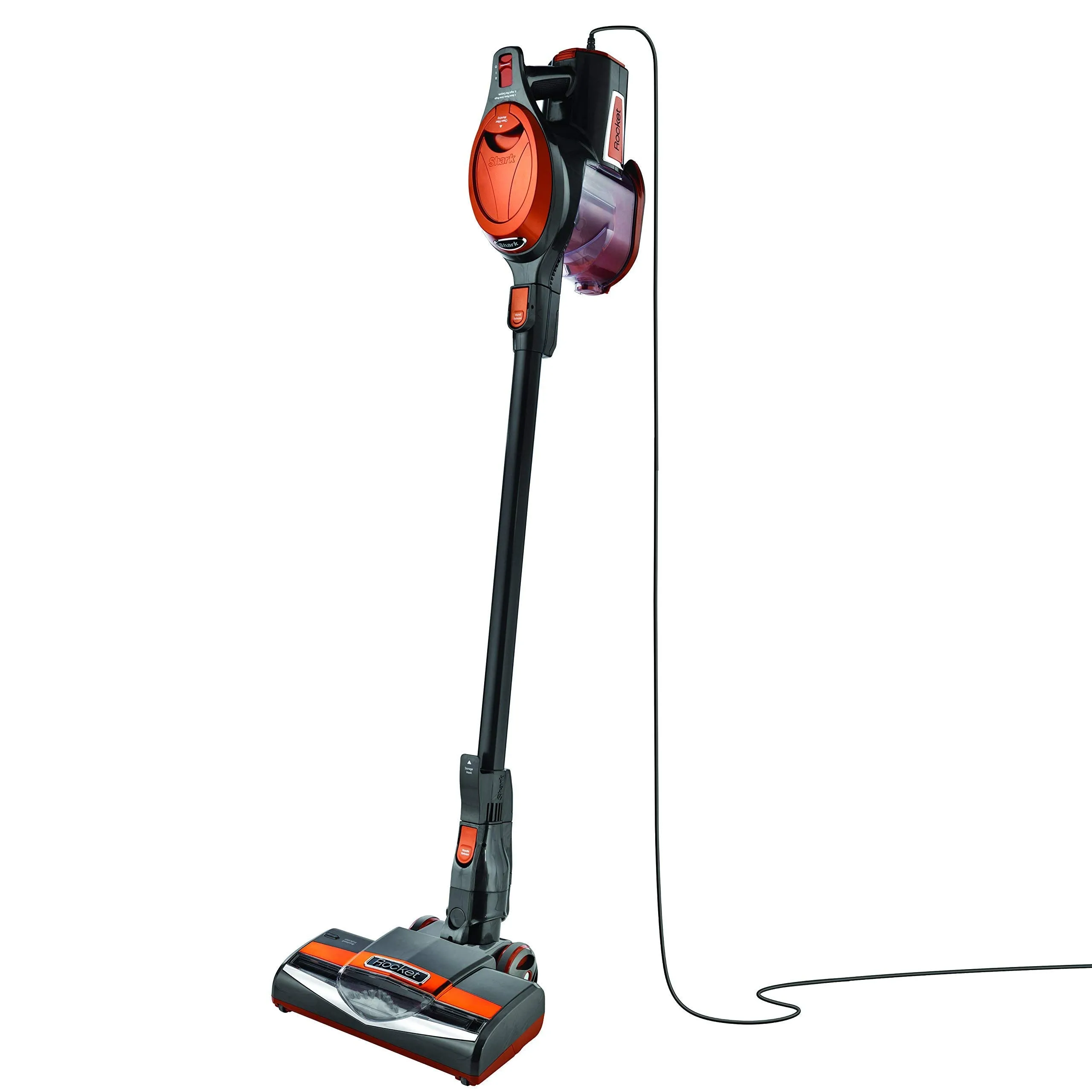 Shark HV301 Rocket Ultra-Light Corded Bagless Vacuum for Carpet and Hard Floor Cleaning with Swivel Steering, Gray/Orange