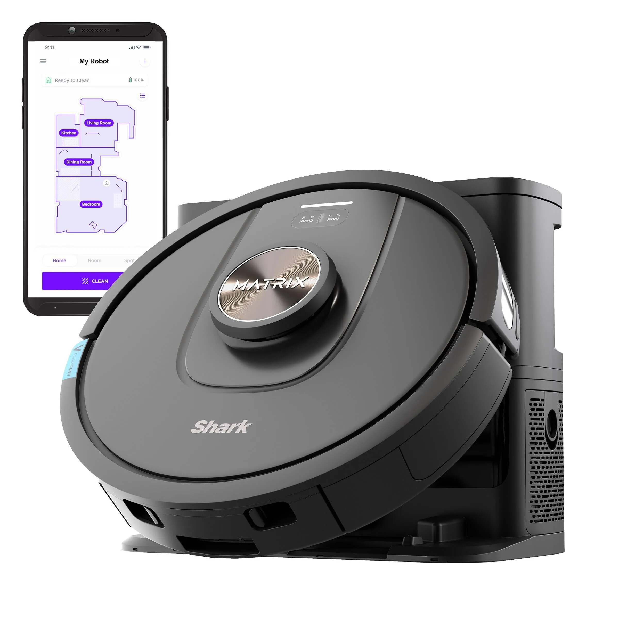 Shark UR2360S Ultra Robot Vacuum, with Matrix Clean, Precision Mapping, 30-Day Capacity HEPA Bagless Self Empty Base, Self-Cleaning Brushroll Perfect for Pet Hair, WiFi, Black (Renewed)