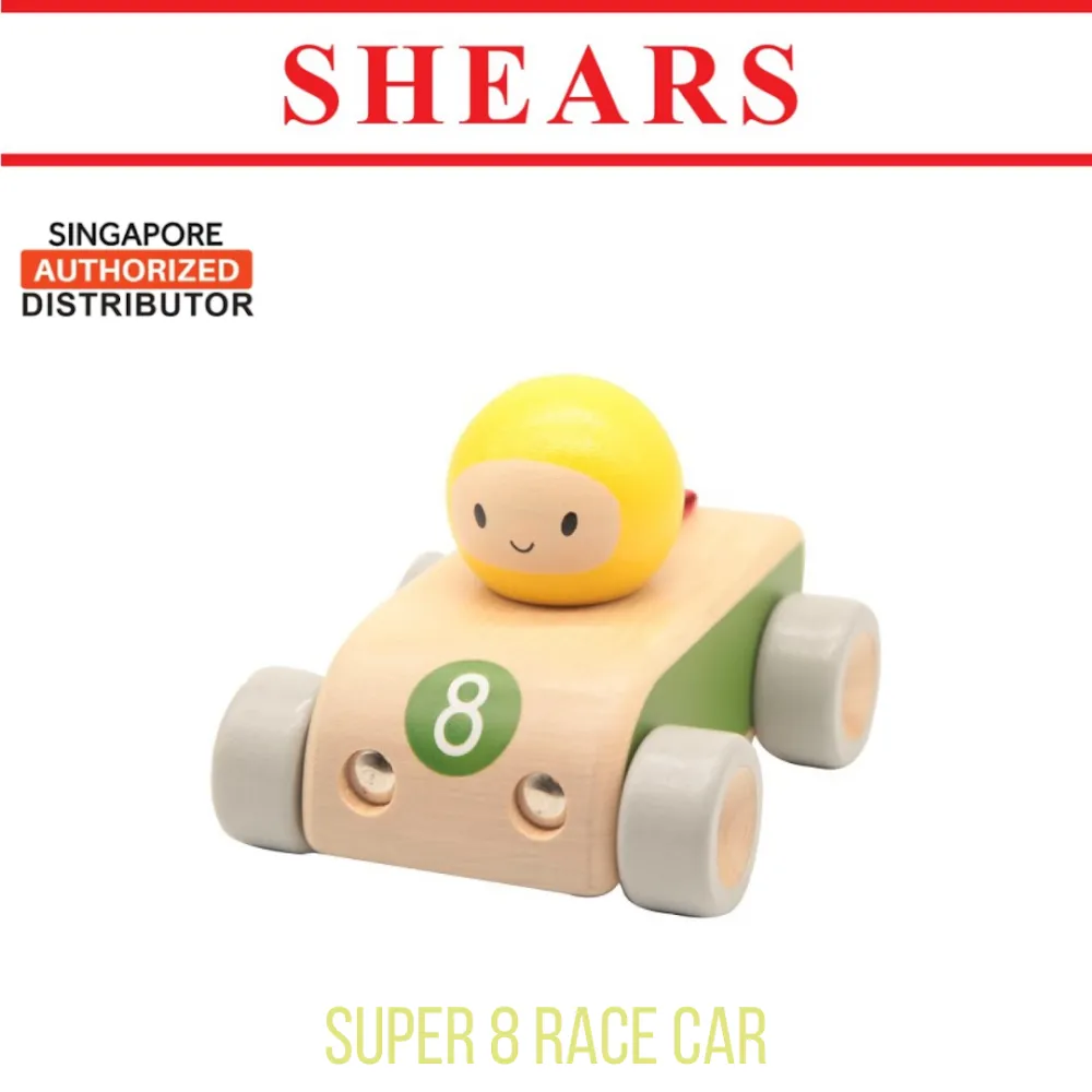 Shears Baby Toy Toddler Wooden Toy Car Super 8 Race Car