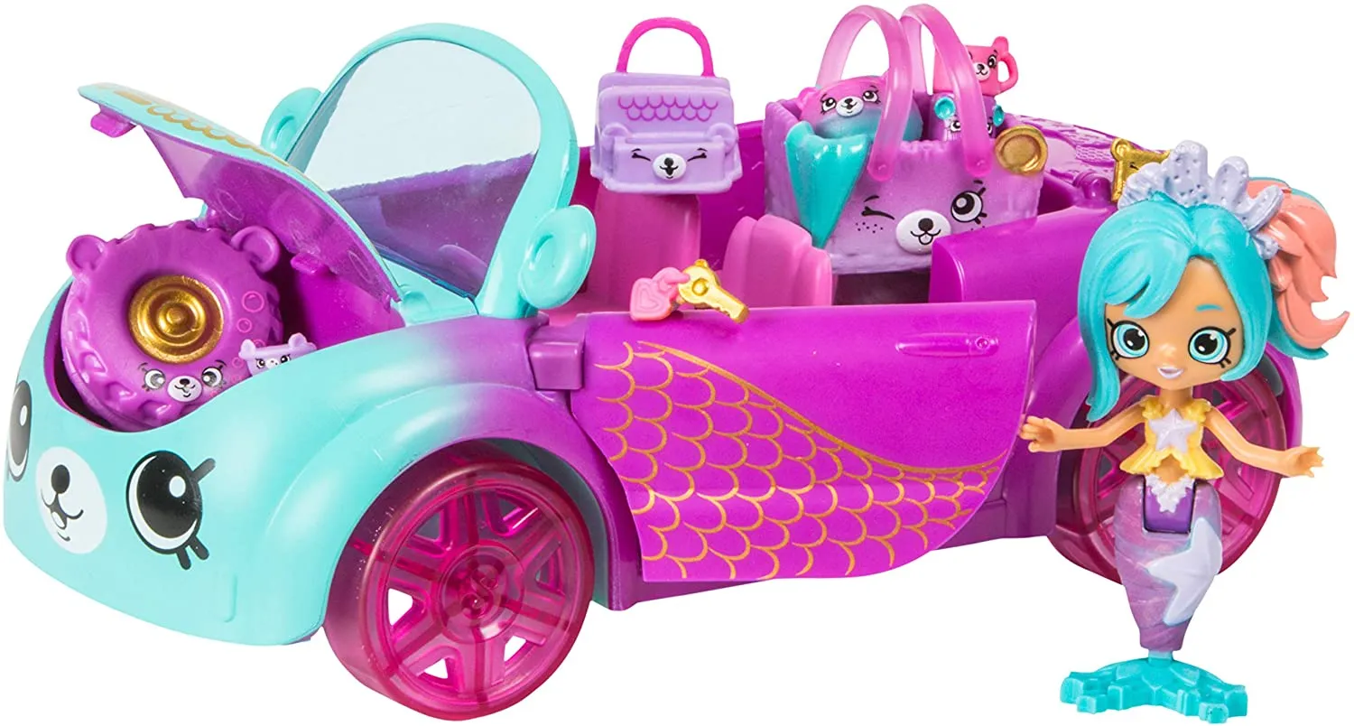 Shopkins Happy Places Mermaid Convertible Vehicle Fun Toy Car, Multicolor