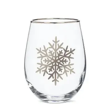 Silver Snowflake Wine Glass