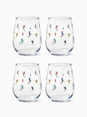 Ski Parade - RESERVE 16oz Stemless Wine Tritan™ Copolyester Glass