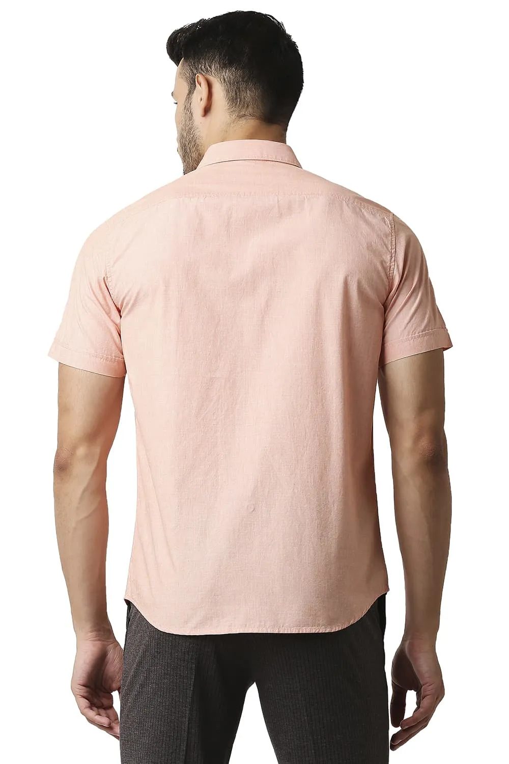 Slim Fit Fil-a-fil Halfsleeves Shirt