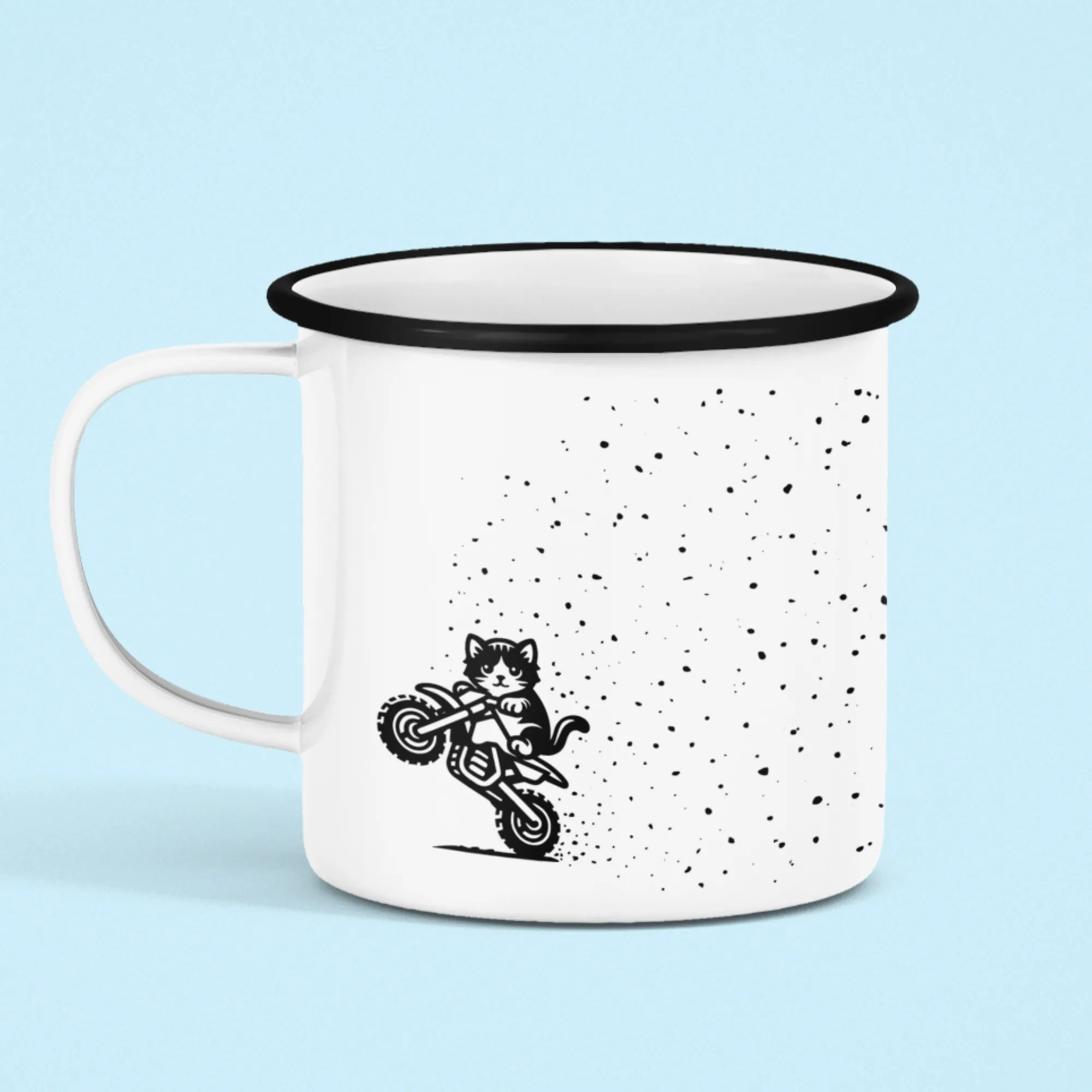 SPECKLES - Dirtbike Kitty - Camping Mug