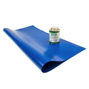 Tarp Repair Kit: 2'x2' Blue Tarp Patch and Vinyl Cement