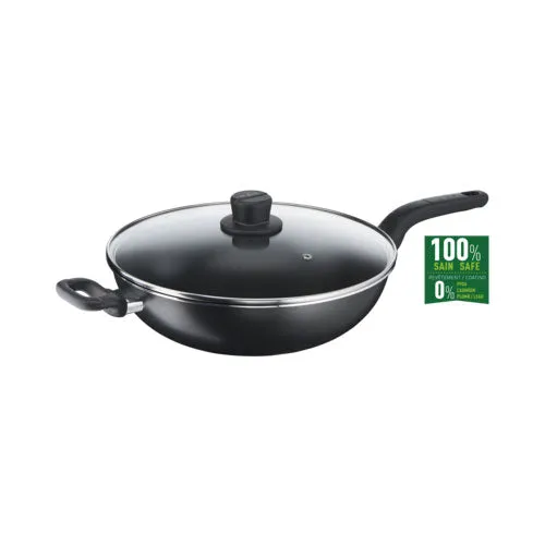 Tefal, Cook Easy Black Wokpan 36cm   glass lid – B5039296