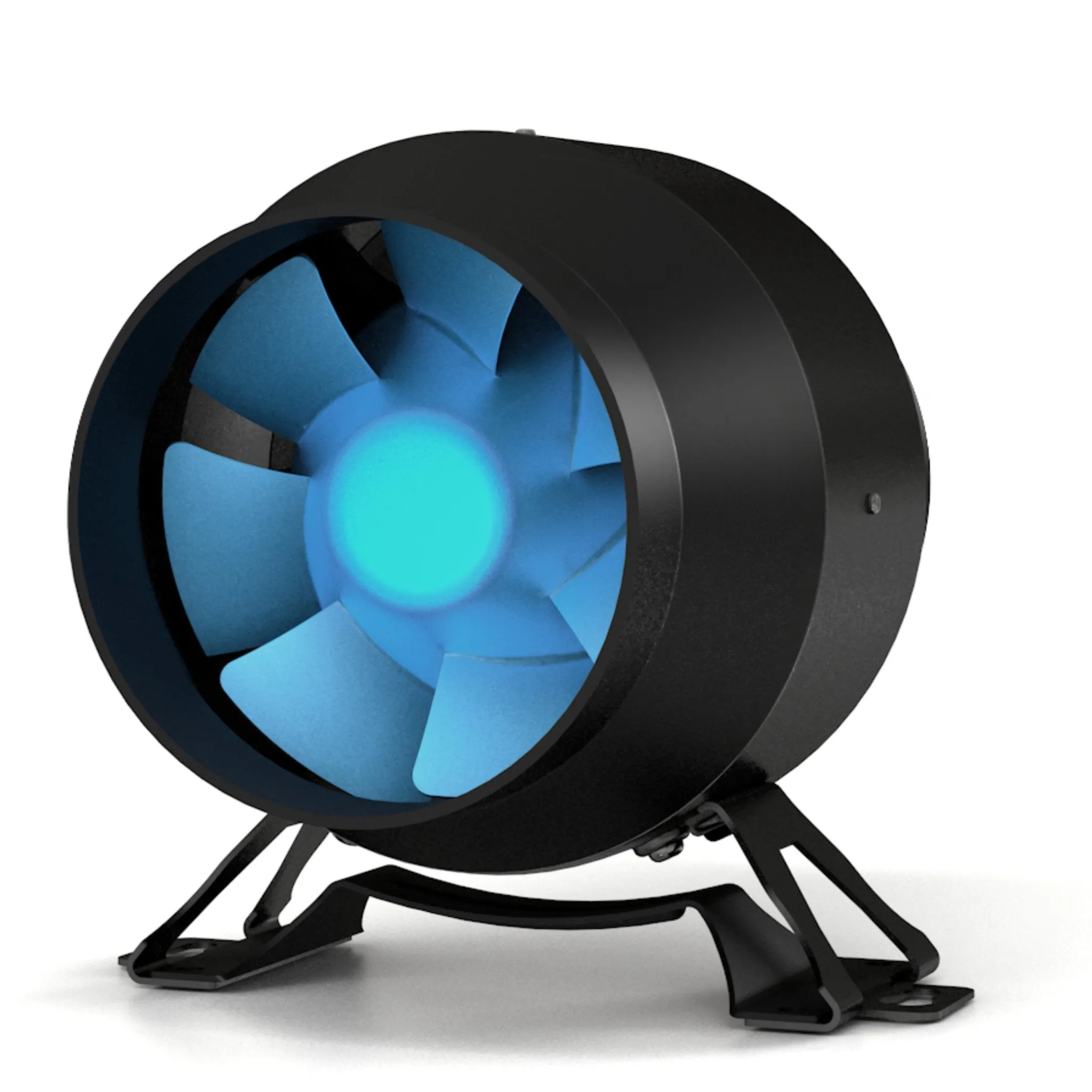 TerraBloom 4" Inline Duct Fan for 12V DC Power Supply, 141 CFM, 21W. Direct Current Only. White Housing.