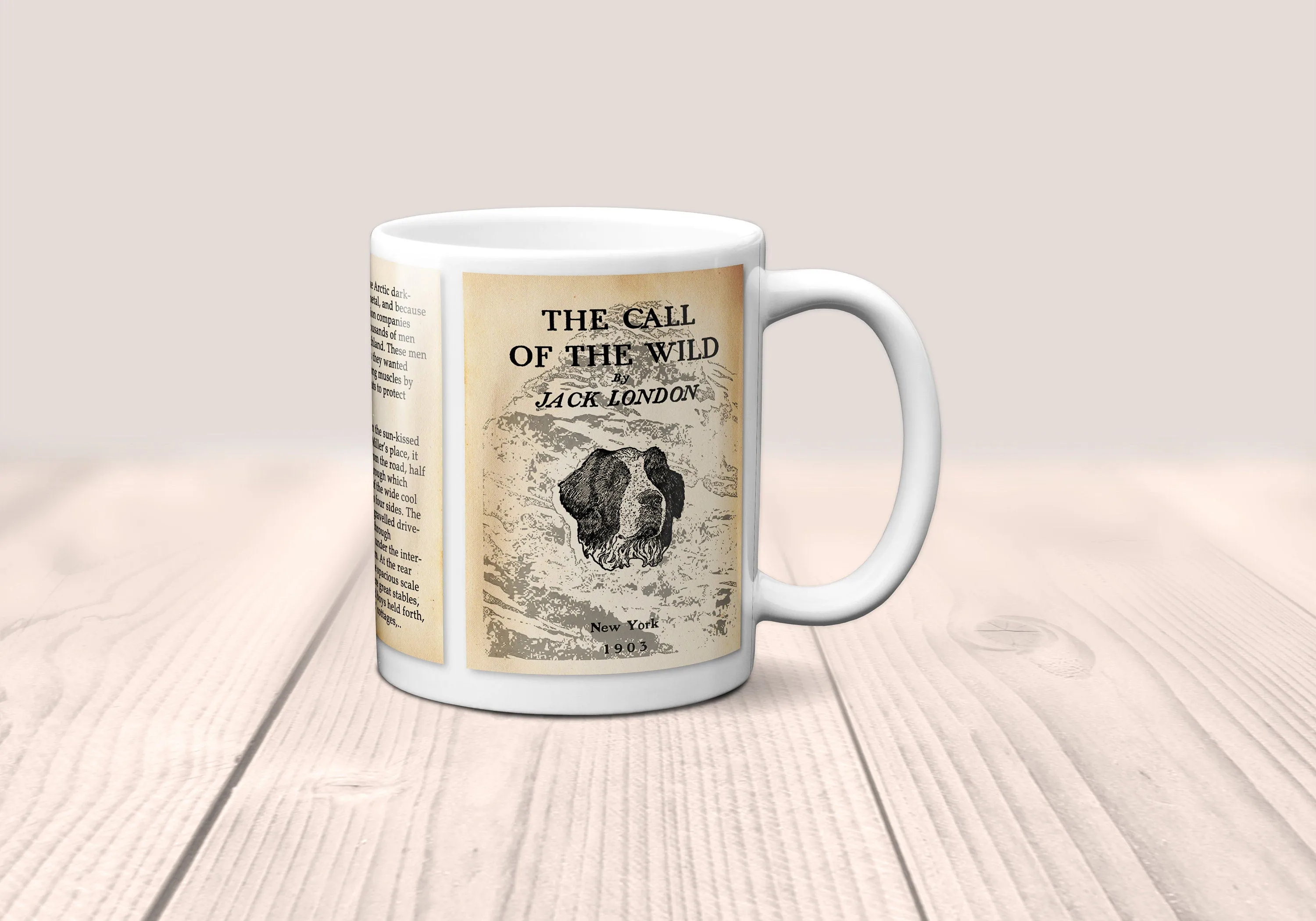 The Call of the Wild by Jack London Mug. Coffee Mug with "The Call of the Wild" book pages, Bookish Gift,Literary Mug, Librarian Gift