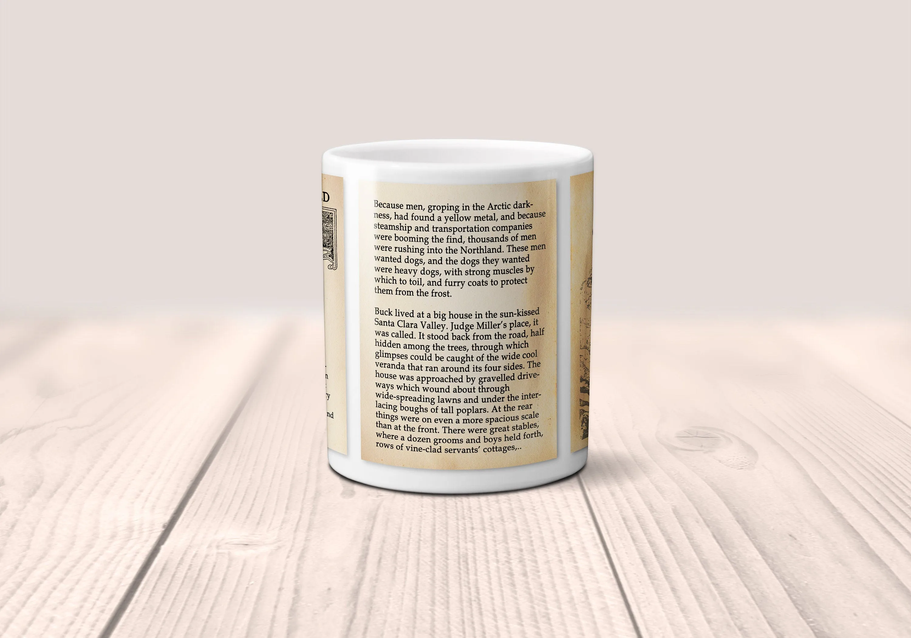 The Call of the Wild by Jack London Mug. Coffee Mug with "The Call of the Wild" book pages, Bookish Gift,Literary Mug, Librarian Gift