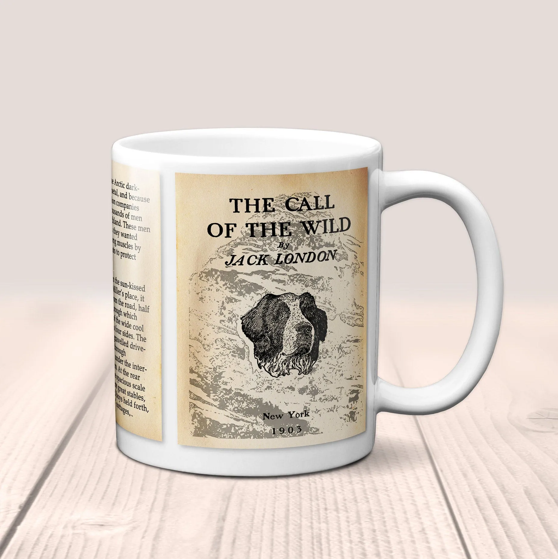 The Call of the Wild by Jack London Mug. Coffee Mug with "The Call of the Wild" book pages, Bookish Gift,Literary Mug, Librarian Gift