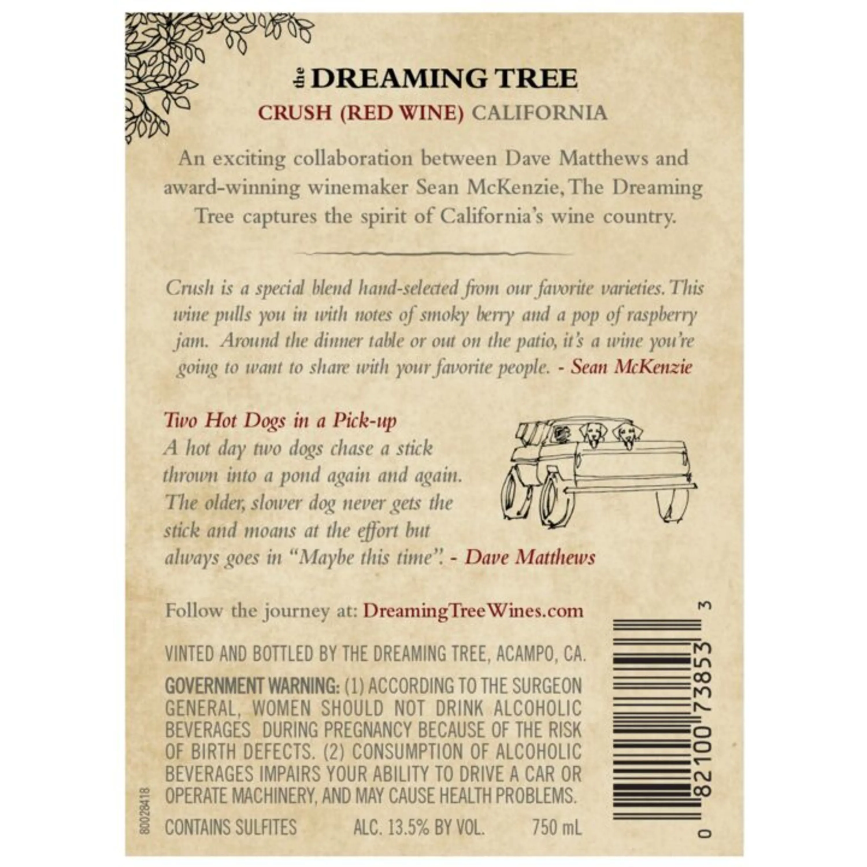 The Dreaming Tree Crush Red Blend Argentina Wine, 750 ml Glass, ABV 13.50%