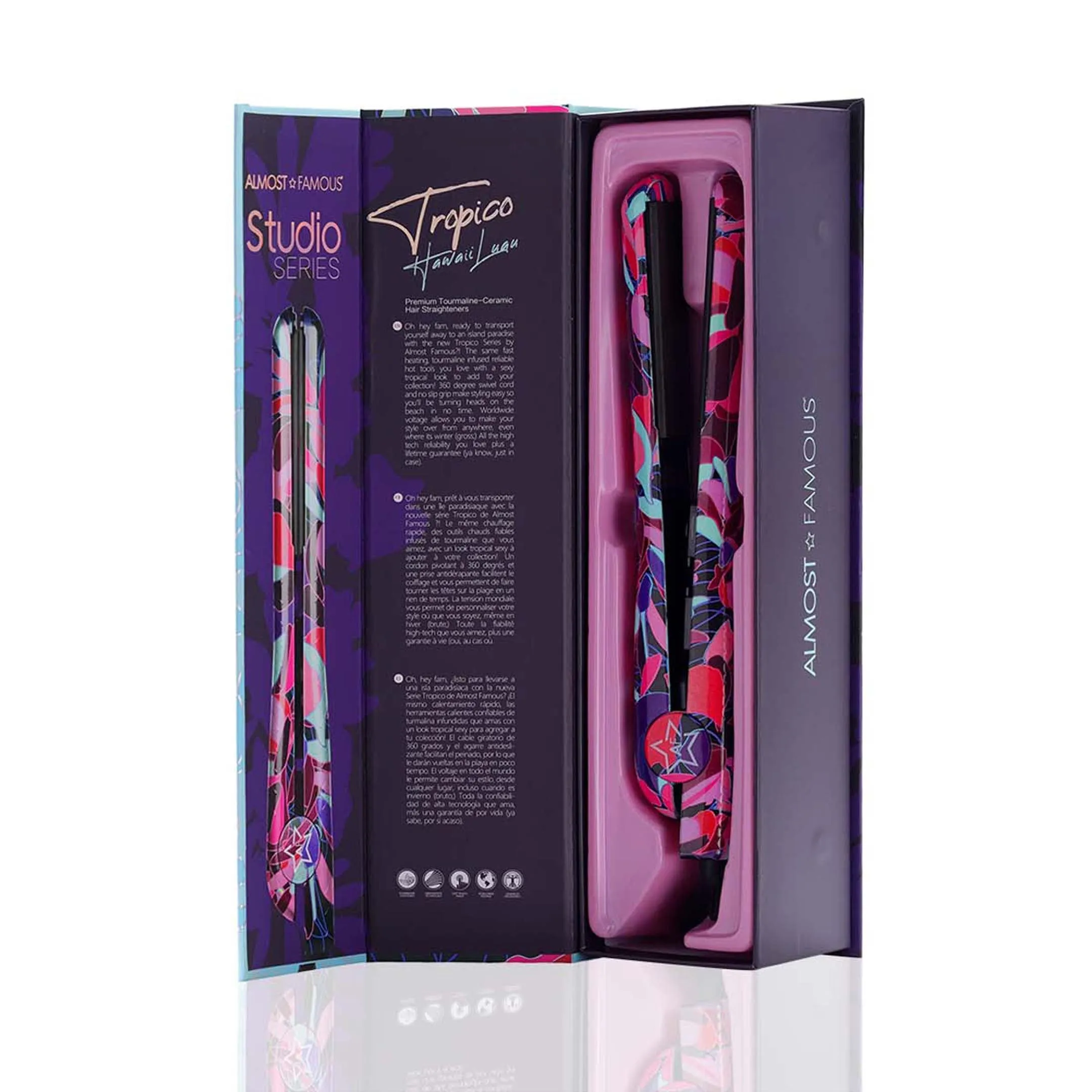 Tropico Studio 1.25" Flat Iron with Waterprint Design