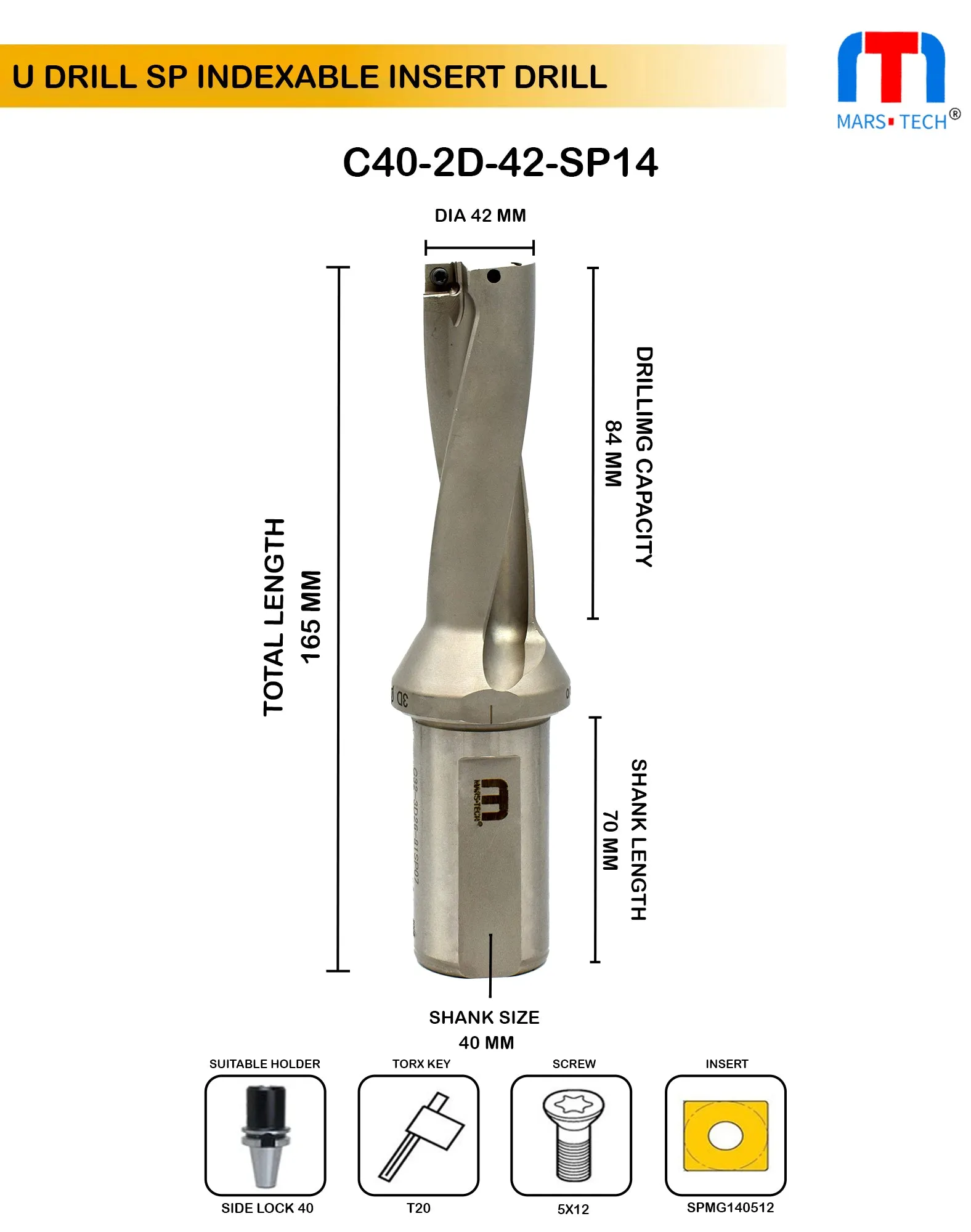 U drill 42 mm