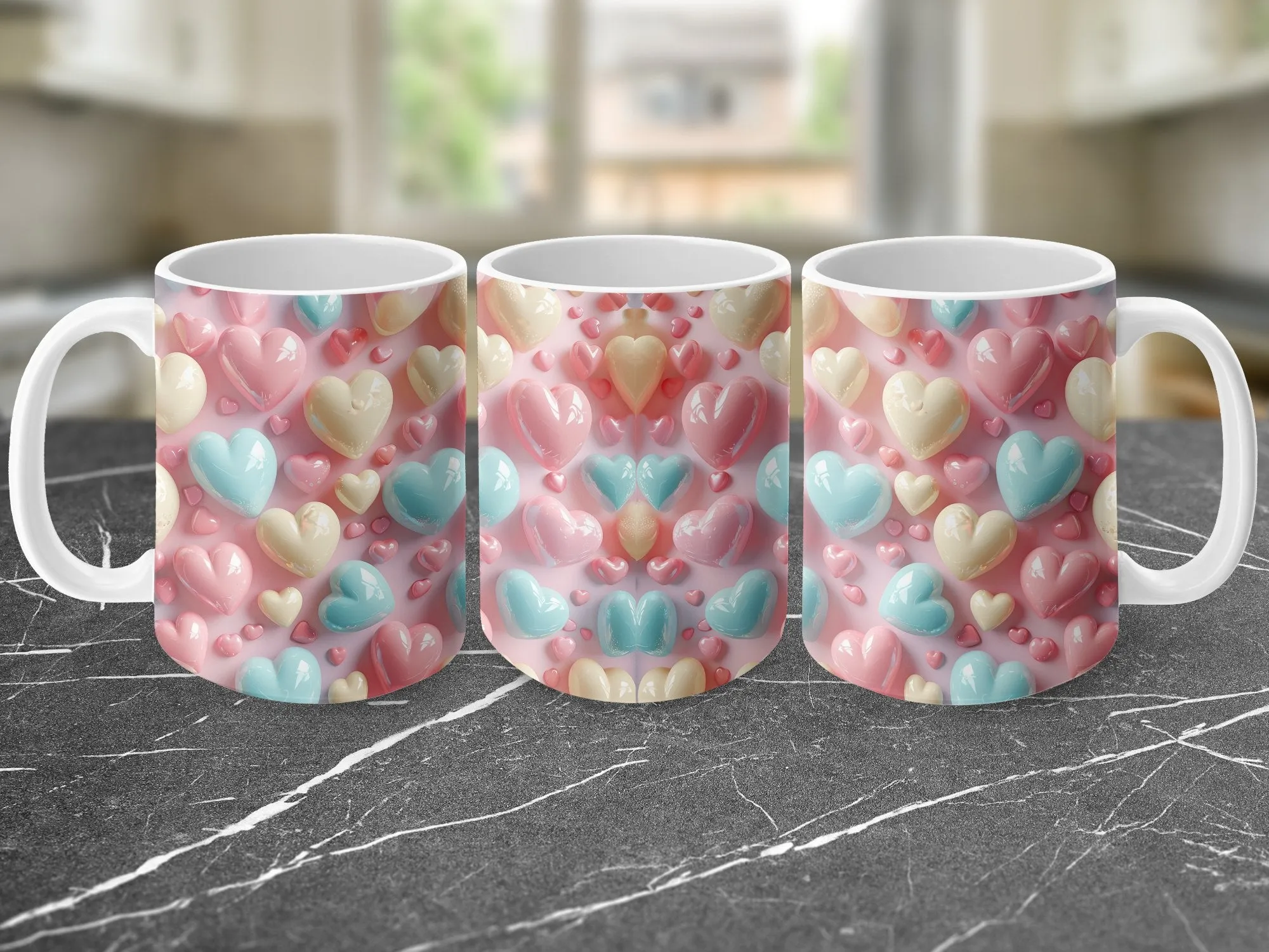 Valentine's Candy Hearts Coffee Mug, Valentines Coffee Mug, Valentine's Day Gift for Her, Cute Valentine's Day Gift Idea