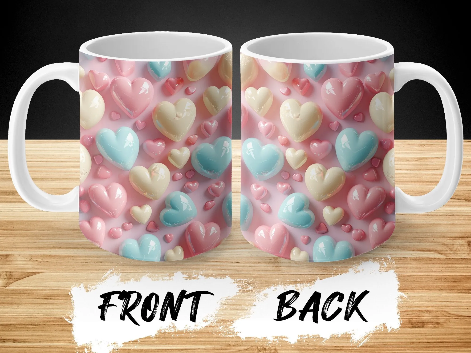 Valentine's Candy Hearts Coffee Mug, Valentines Coffee Mug, Valentine's Day Gift for Her, Cute Valentine's Day Gift Idea