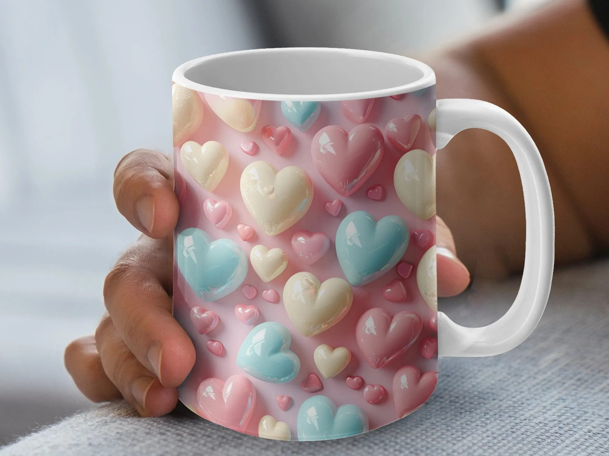 Valentine's Candy Hearts Coffee Mug, Valentines Coffee Mug, Valentine's Day Gift for Her, Cute Valentine's Day Gift Idea