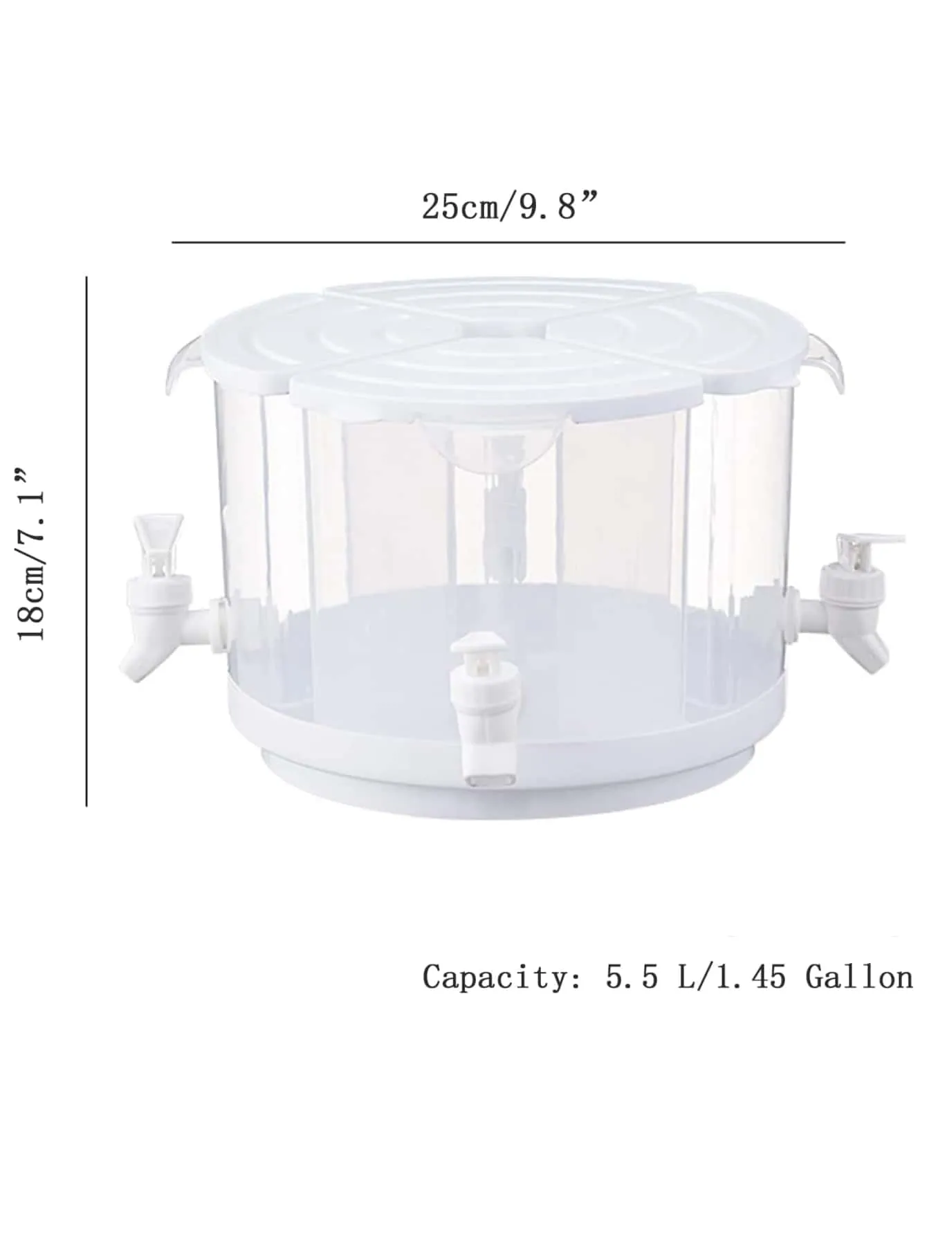 Versatile 5.5L Beverage Dispenser - Rotatable, Leak-Proof Design With Spigot - 4-Grid Juice Container, Ideal For Commercial Use And Home Entertaining