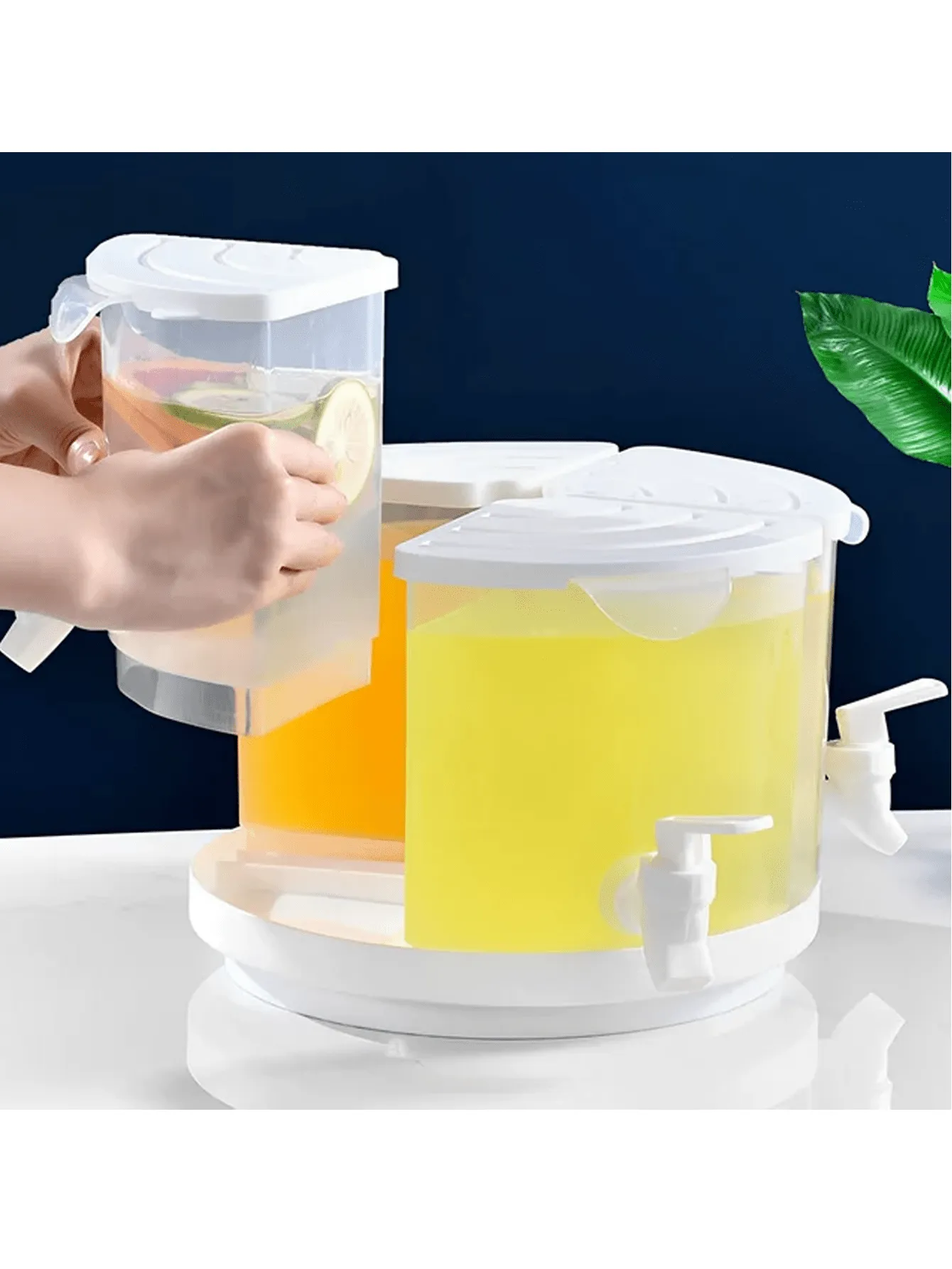 Versatile 5.5L Beverage Dispenser - Rotatable, Leak-Proof Design With Spigot - 4-Grid Juice Container, Ideal For Commercial Use And Home Entertaining