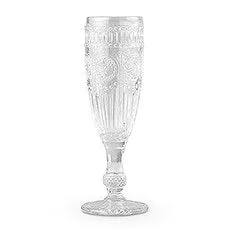 VINTAGE INSPIRED PRESSED GLASS FLUTE IN CLEAR