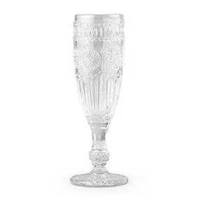 VINTAGE INSPIRED PRESSED GLASS FLUTE IN CLEAR