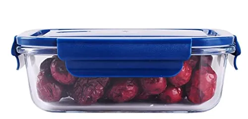 WHISKET Airtight Glass Meal and Food Containers with Lock Lid | Lunch Box Compatible with Microwave Oven Freezer Dishwasher (600 ML) (6)