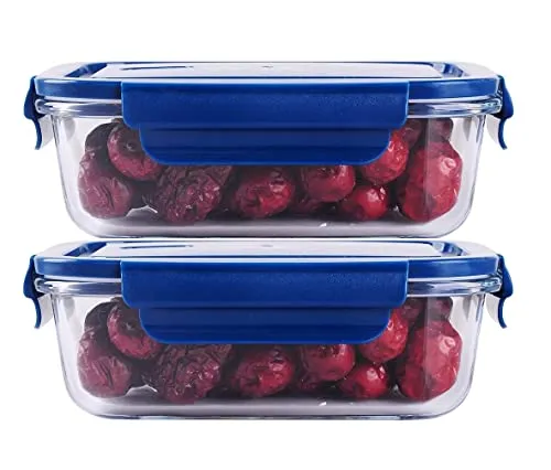 WHISKET Airtight Glass Meal and Food Containers with Lock Lid | Lunch Box Compatible with Microwave Oven Freezer Dishwasher (600 ML) (6)