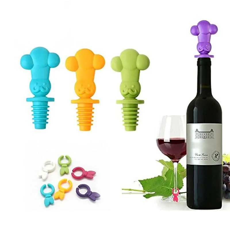 Wine Stopper With Glass Markers