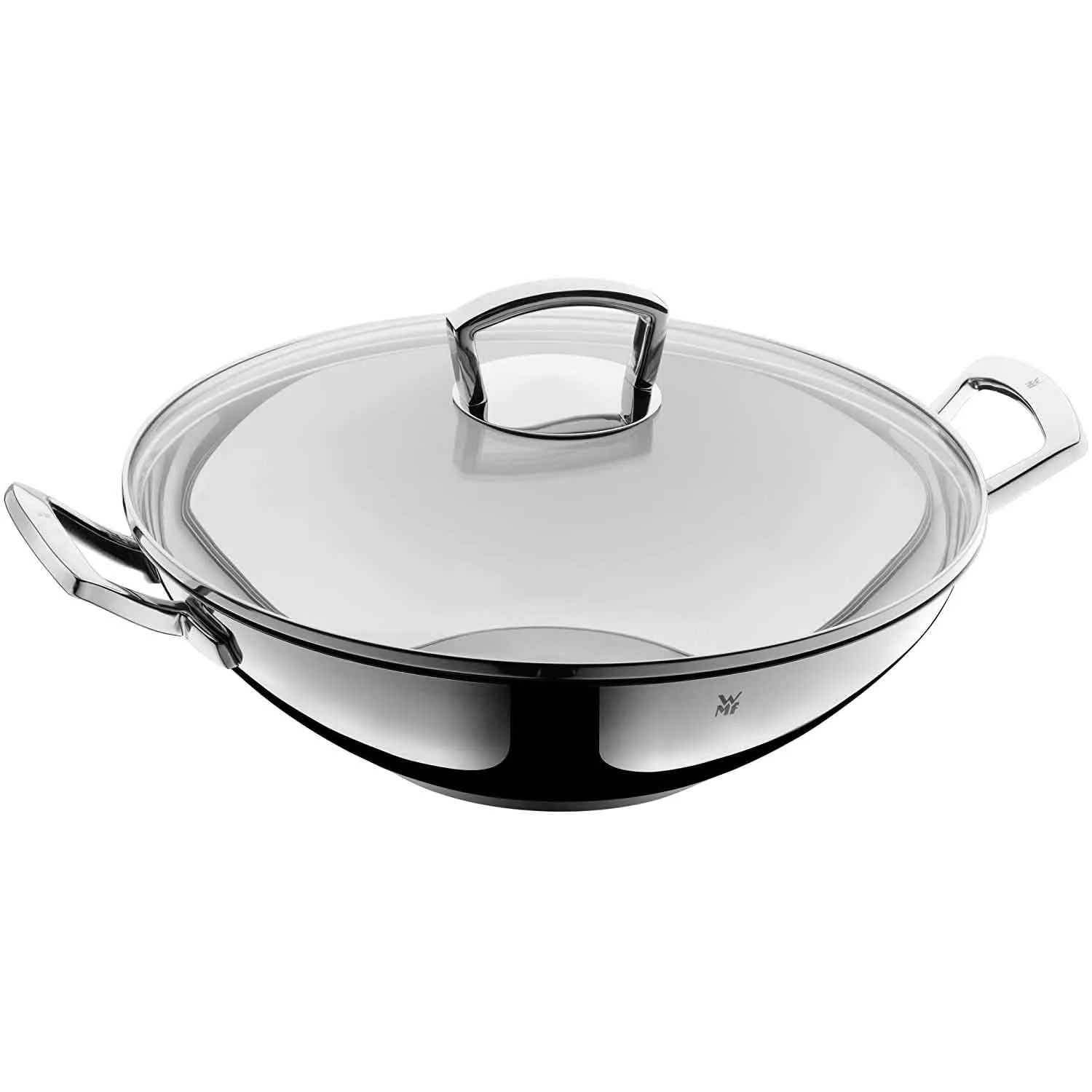 WMF Asia Wok Padella c/Coperchio Vetro 36cm Acciaio Inox Cromargan Induzione