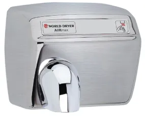 WORLD DRYER® DXM5-973 AirMax™ Series Hand Dryer - Brushed Stainless Steel High Speed Automatic Surface-Mounted