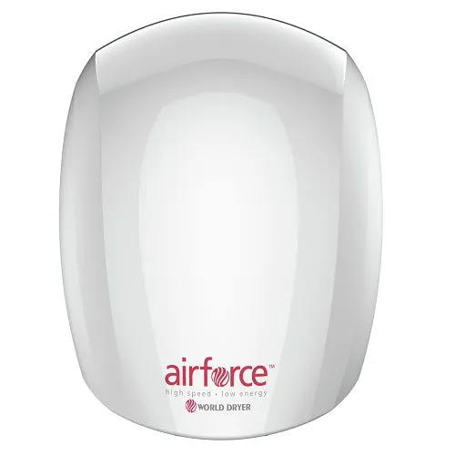 WORLD DRYER® J4-974A3 Airforce™ Hand Dryer - White Epoxy on Aluminum Automatic Surface-Mounted High Speed (208V-240V)