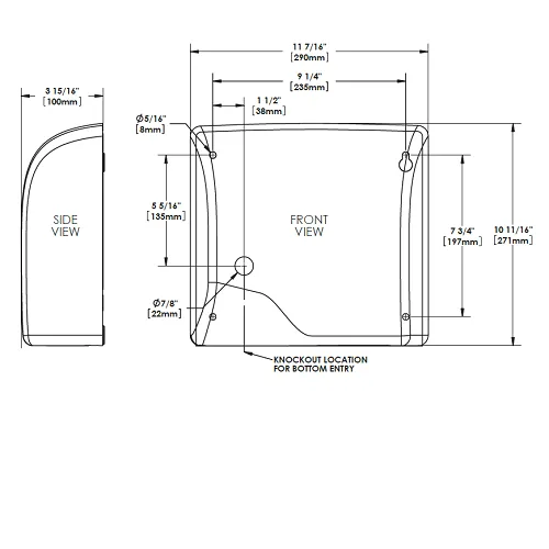 WORLD DRYER® L-973A SLIMdri® Hand Dryer - Automatic Brushed Stainless Steel Universal Voltage Surface-Mounted ADA Compliant