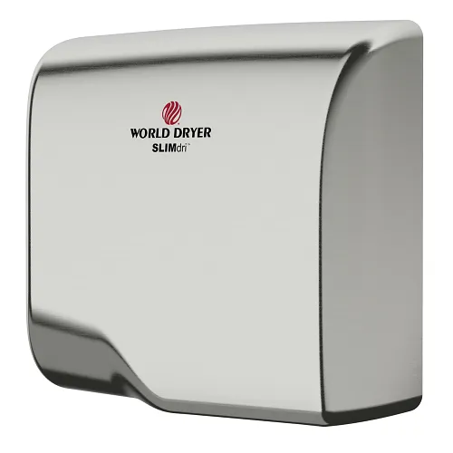 WORLD DRYER® L-973A SLIMdri® Hand Dryer - Automatic Brushed Stainless Steel Universal Voltage Surface-Mounted ADA Compliant