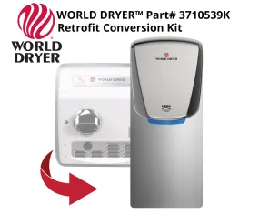 WORLD DRYER® Model# 37-10539K® VERDEdri® Q-Series Retrofit Kit (Adapter Plate) - Brushed (Satin) Stainless Steel (HAND DRYER NOT INCLUDED)