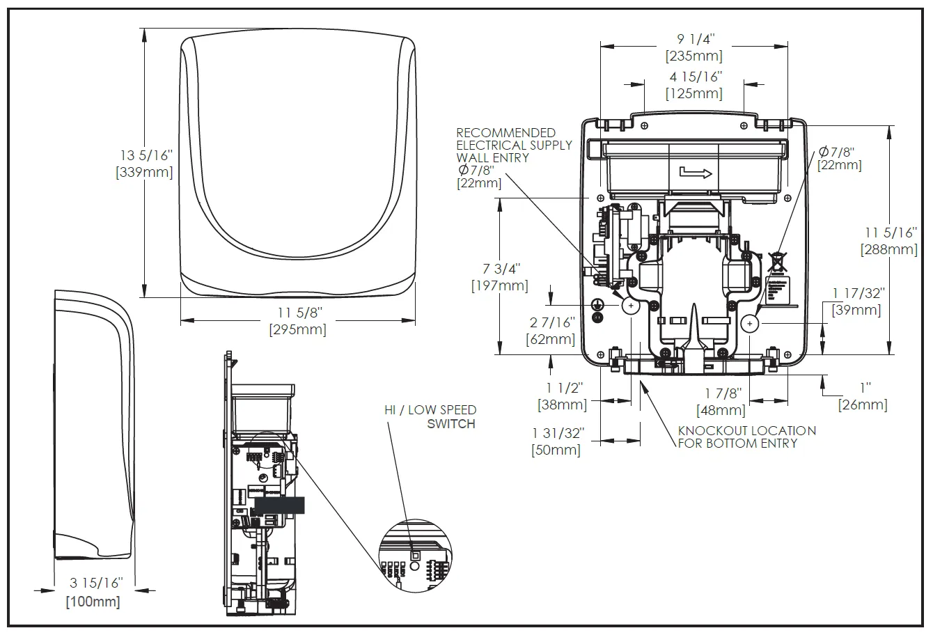 WORLD DRYER® Q-972 VERDEdri™ Hand Dryer ***DISCONTINUED*** Replaced by the Q-972A2