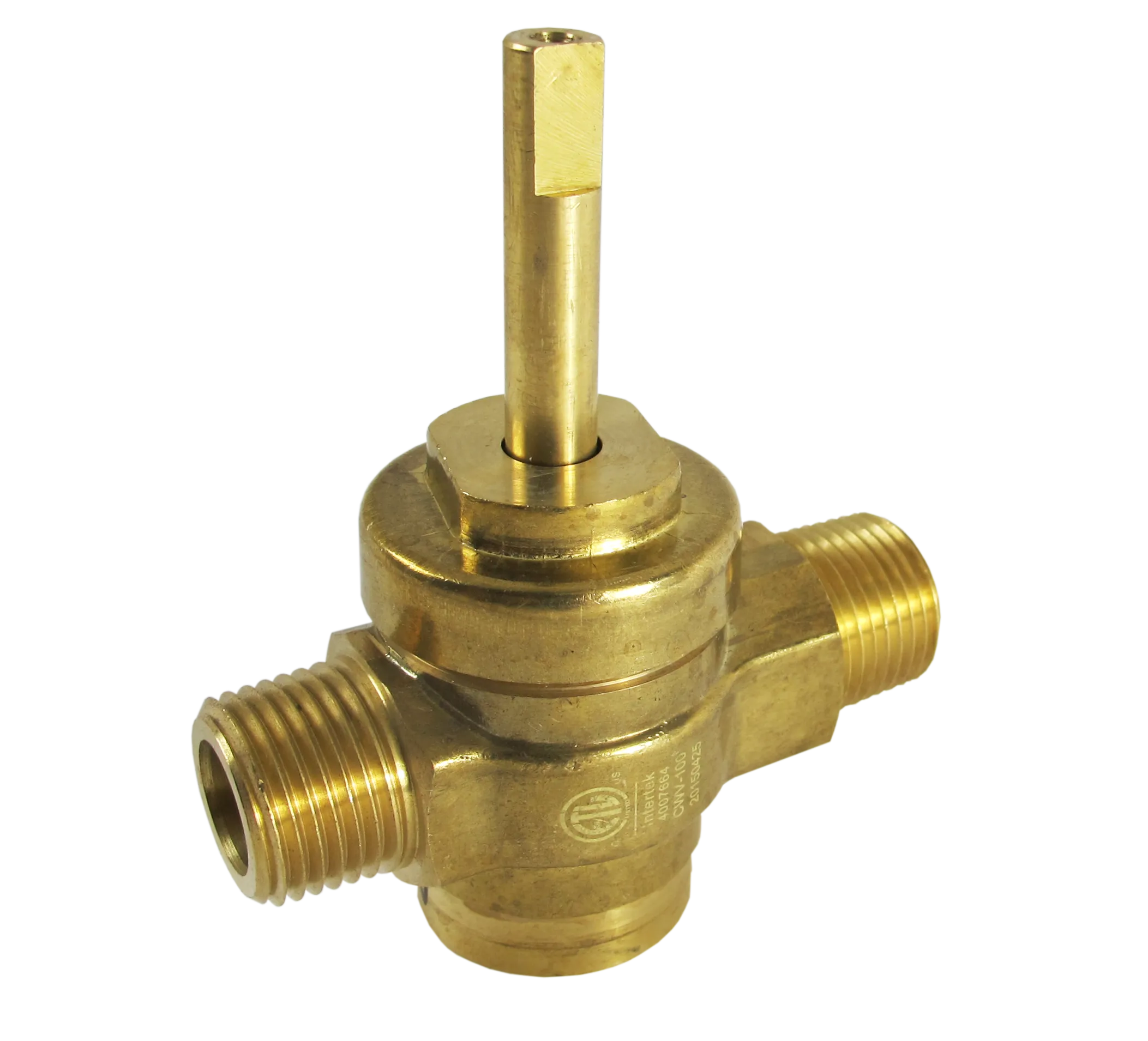 WR-GV Copper Gas Valve with Handle for Commercial Wok Range, ETL Approved, 1/2" NPT X 1/2" NPT 1/2 PSI